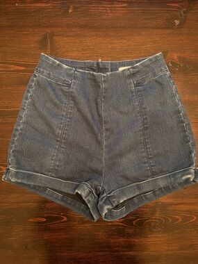 Cooperative High-Waist Denim Shorts in Blue